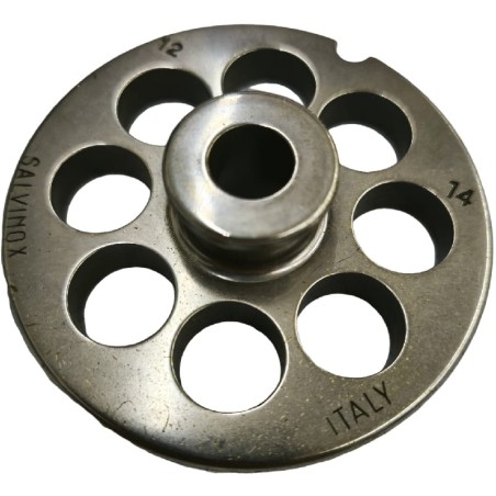 Plaque hachoir à viande 12 Trou 14mm avec pivot 1 entaille Inoxydable Enterprise Salvinox