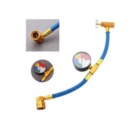 Manguera de carga con medidor de presión R134 para automoción (llave 1/4")