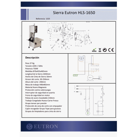 Scie en Acier Inoxydable HLS-1650