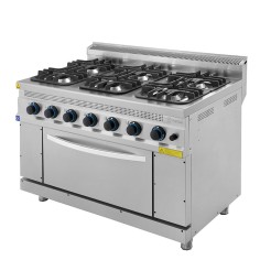 Cocina a gas 6 fuegos  con horno Serie 700 TC.7KG120 1200mm