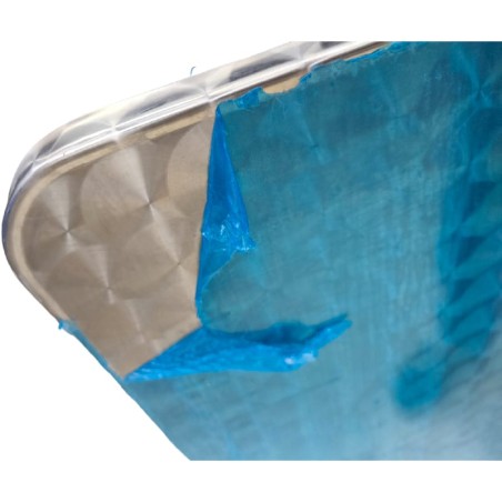 Diamond-cut stainless steel table cover, 80x80cm, fully coated, 19mm thick