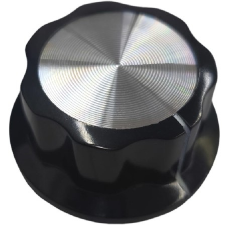 Mando Plástico  Eje ø 6mm Diámetro 45mm Salamandra ES-538 ES-450 ES-600 sujeción dos tornillos al eje