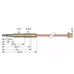 thermocouple connection for connector ø6.0(6.5)mm M9x1 L 320mm
