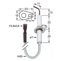 HGT ignition electrode, cable length 1420 mm, 100726