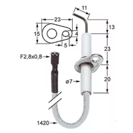 HGT ignition electrode, cable length 1420 mm, 100726