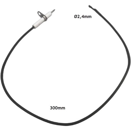 Straight Ignition Electrode Cable 35cm HGT Plate H36mm H6mm Ø7mm Ø5mm