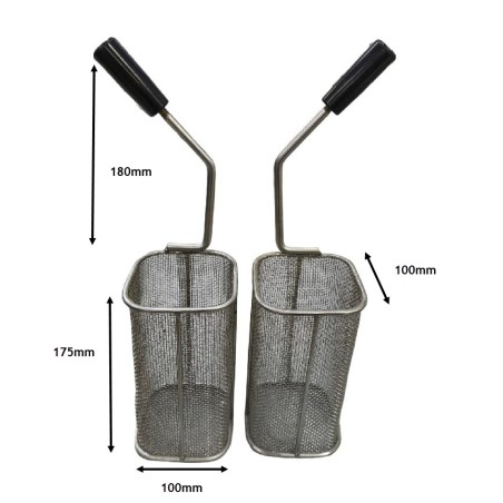 Kit para cozinhar massas Eutron DRN em aço inoxidável com 2 cestos