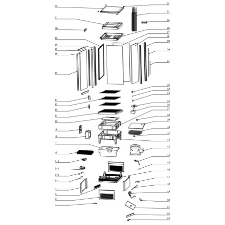 Grille à clipser blanche pour étagère RT-78L en plastique 1.1.C.C10.41.A1 2.5.1.01.040 Vue éclatée numéro 12