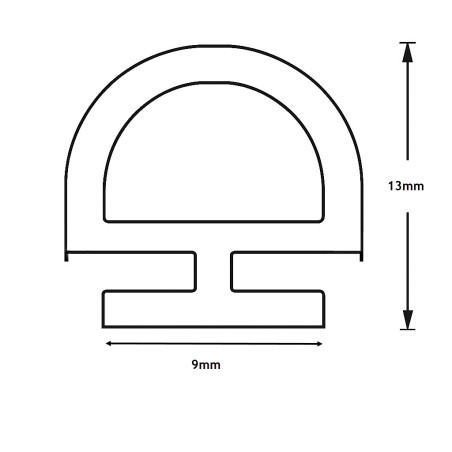 Junta de vedação para frigorífico, perfil de borracha para vedação 609V24, material 608N57, vendida ao metro.