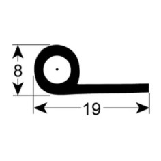 Cold storage gasket, 9900 UE profile, 6 meters, rubber, 901100 902082 Germani