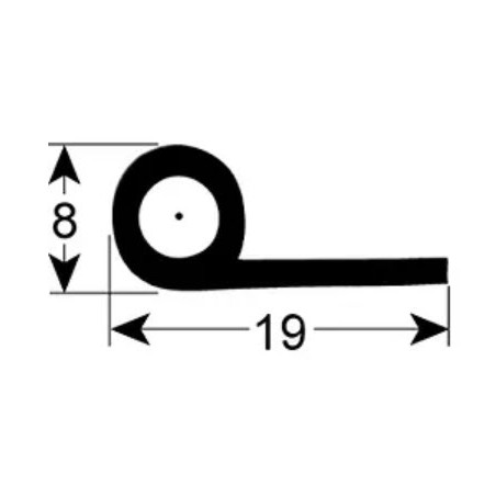 Cold storage gasket, 9900 UE profile, 6 meters, rubber, 901100 902082 Germani