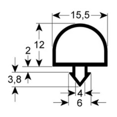 junta para frigorífico perfil 9728 L 2500mm 902303