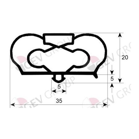 junta para refrigerador perfil 9798 L 631mm A 738mm Infrico