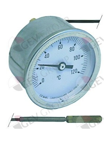 termómetro montaje ø 52mm T máx 120°C margen de medición de 0 a