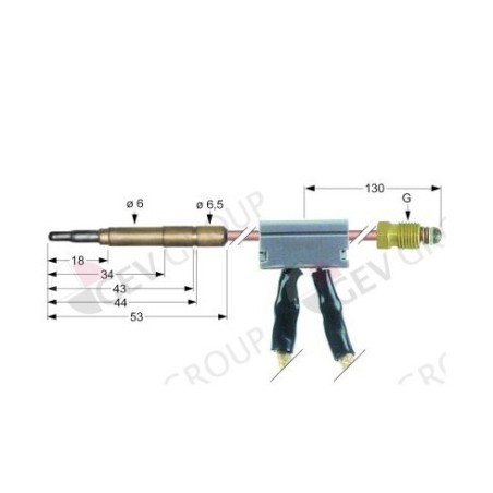 thermocouple avec interrupteur prise ø6,0mm M9x1 L 1000mm câble 1000mm