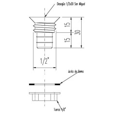 Coreco Drain 1/2x30 gaz avec écrou San Miguel