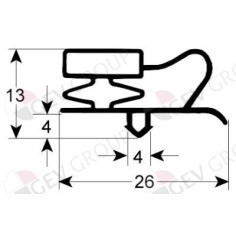 junta para frigorífico perfil 9013 An 455mm L 770mm medida inserción Coreco, Fagor