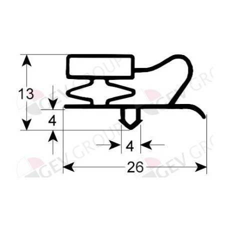junta para frigorífico perfil 9013 An 455mm L 770mm medida inserção Coreco, Fagor