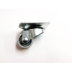 Roue pivotante métallique ø 30mm H45mm fixation plaque 53x61mm 1x avec ancrage
