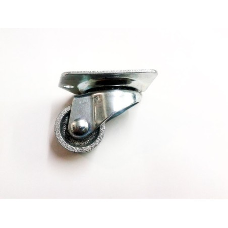 Rueda pivotante metálica ø 30mm H45mm sujeción placa 53x61mm 1x con anclaje 