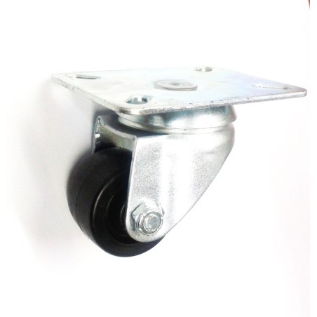 Roda giratória metálica ø 50mm H63mm fixação placa 104x82mm 1x com anclagem