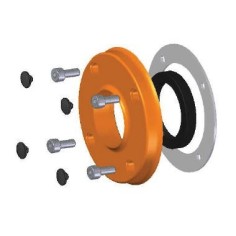 Suporte de retenção + Retentor de mola em inox + Junta plana de silicone + Tampão (4 unidades) + Parafuso DIN 912 (4 unidades)