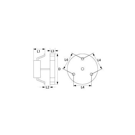 ventilador de ar quente 220V 55W 50/60Hz L1 65mm L2 15mm L3 25mm L4 87mm Fime L25R7513 Smeg