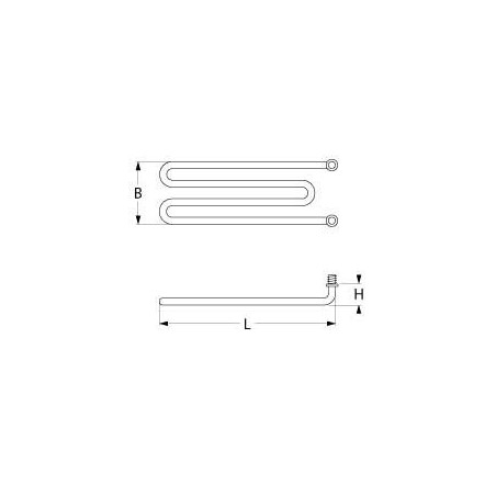 2000W resistance 230V spirals 1 L 280mm W 140mm H 23mm thread 1/4" Fagor