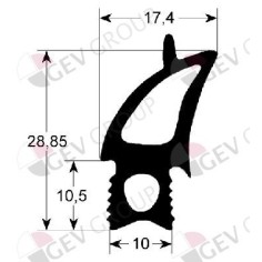 junta para fornos perfil 2730 An 685mm L 780mm para RATIONAL para modelo SCC/CM102 Fagor, Krefft, Rational