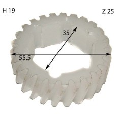 Nylon Gear 25 teeth 6 bolts Thickness 19mm