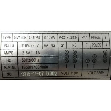 Réducteur de moteur d'extracteur Eutron 923002 GV120B