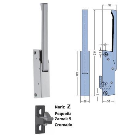 Fermeture verticale nez époxy petite sans clé