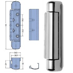134mm vertical zamak hinge with stainless steel cover without spring Weight 250g