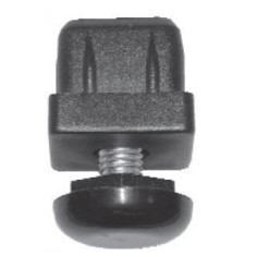 Pata regulable para tubo 30x30mm en poliamida negra Elevación máxima: 35mm