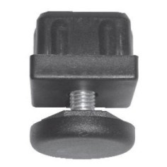 Pied de réglage pour tube 40x40mm en polyamide noir Élévation maximale : 35mm