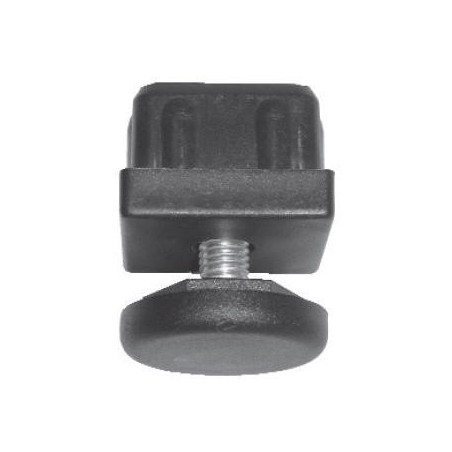 Pata regulable para tubo 40x40mm en poliamida negra Elevación máxima: 35mm