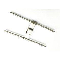 clip de brocheta doble para asador de pollos 160X55mm pincho 4mm tubo 12mm 