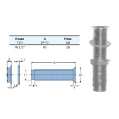 Drain en polyamide gris 93mm 1/2"
