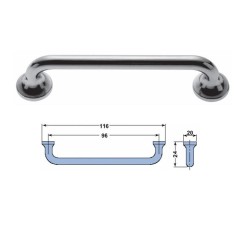 Tirador cromado zamak 116mm