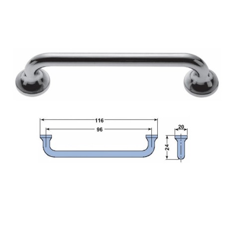Tirador cromado zamak 116mm