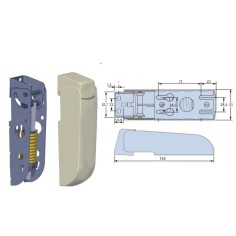 Hinge for refrigeration chests with decorative covers, spring 4mm long 162mm