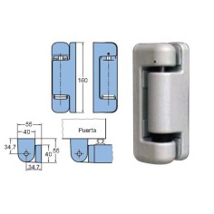 Hinge with ramp 160mm Delrin ascending 8mm