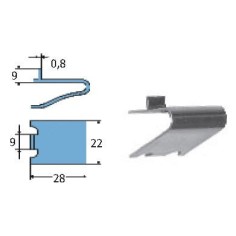 Zipper support without stop AISI304