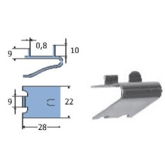 Zipper support with stop AISI304
