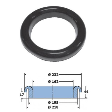Aro de desbaste 232mm Borracha Alimentar Alta Densidade