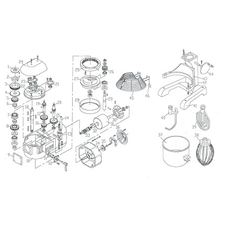 Cover box Gear Mixer B20F breakdown 24