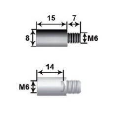 15mm Extension for Rod 8 L15 M6