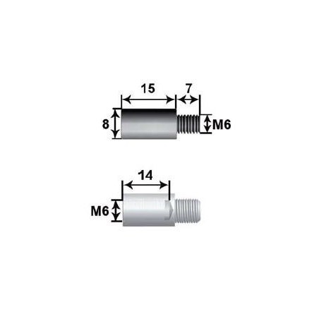 15mm Extension for Rod 8 L15 M6