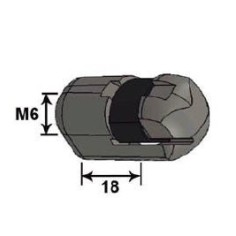 Plastic Knob Head 10 L18G M6