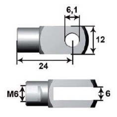Anclagem Bifurcada Ø6mm L24 M6